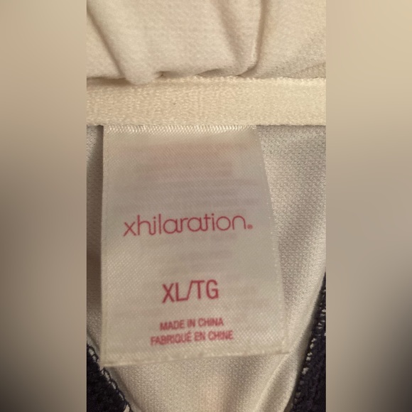 Xhiliration Polkadot Navy and White Padded Bikini Top XL NWOT - Picture 3 of 11